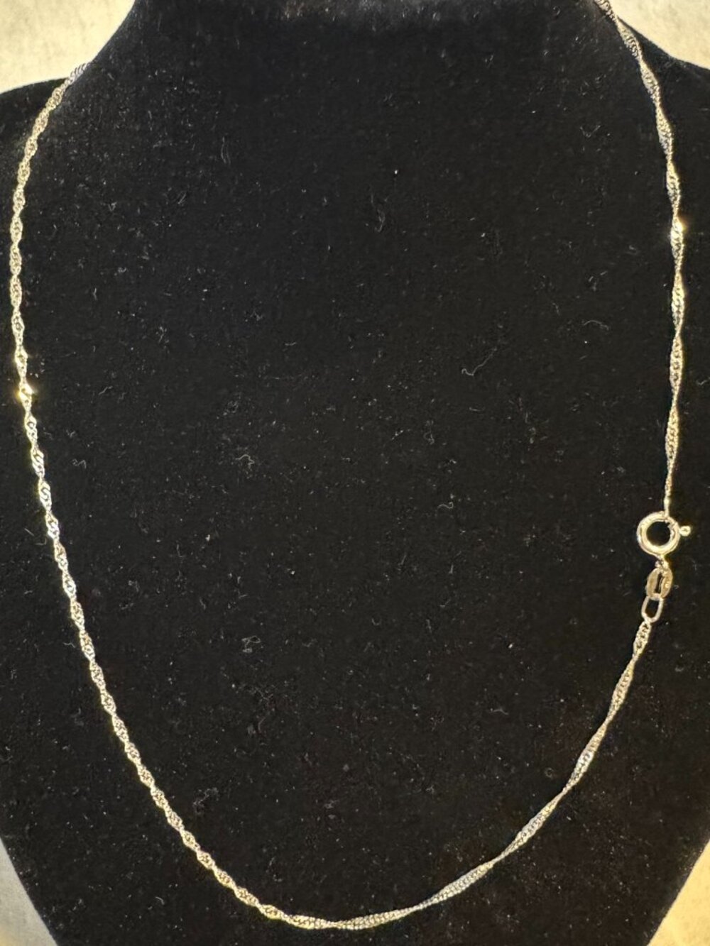 16" Diamond Cut Singapore 1mm Chain 925 Sterling Silver Italian Made
